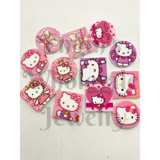 HK Hello Cat Silicone Focal Beads, Random Mix