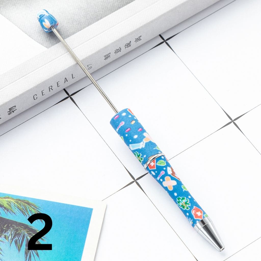 Beadable Pens for Nurses Doctor Print Beaded Pens with Healthcare Design Random Mix