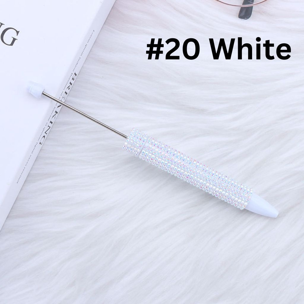 DIY Long Style Beadable Pen with Colorful Rhinestones in Solid Color, 168MM