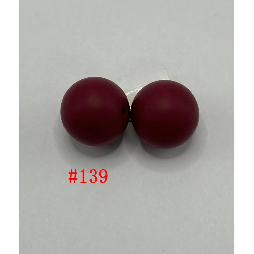 Silicone Beads, Solid Colors, 15 mm