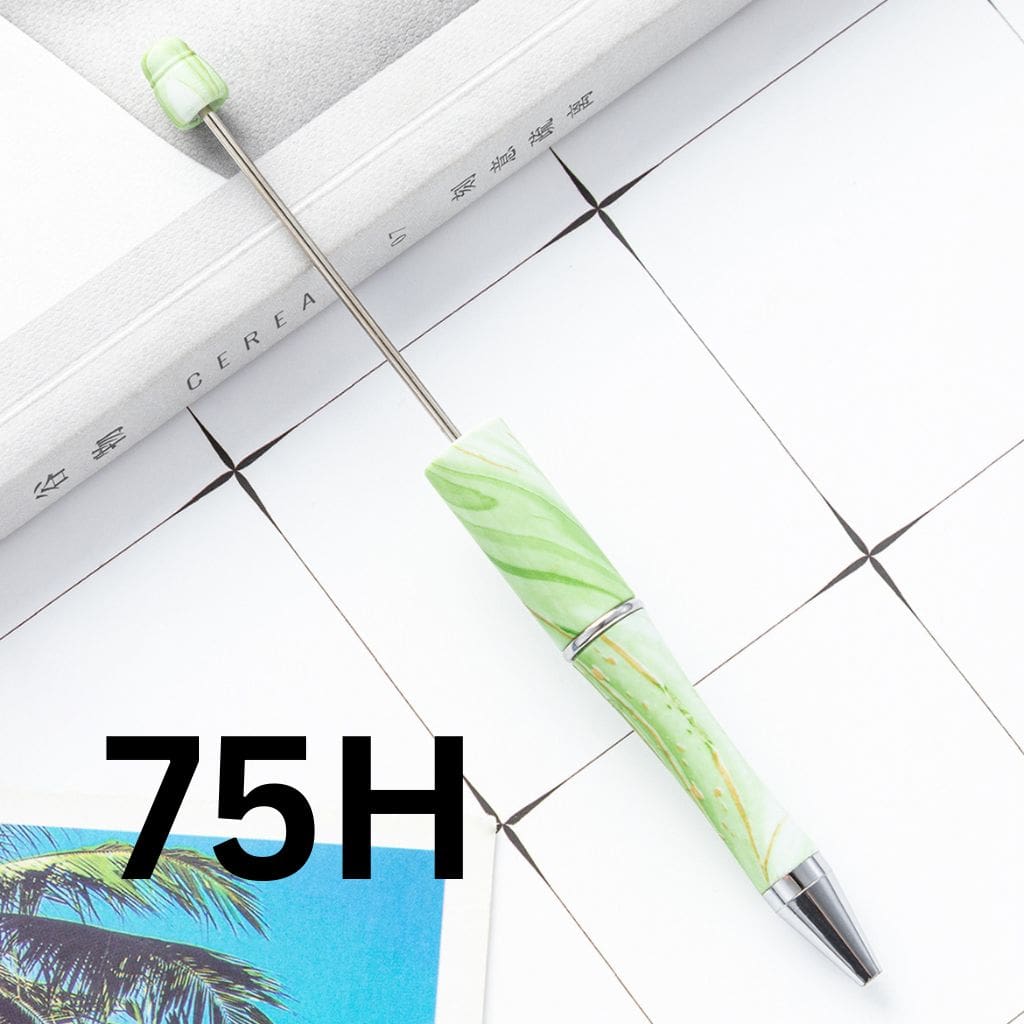 See Green and White Printed Beadable Pens Number 75H