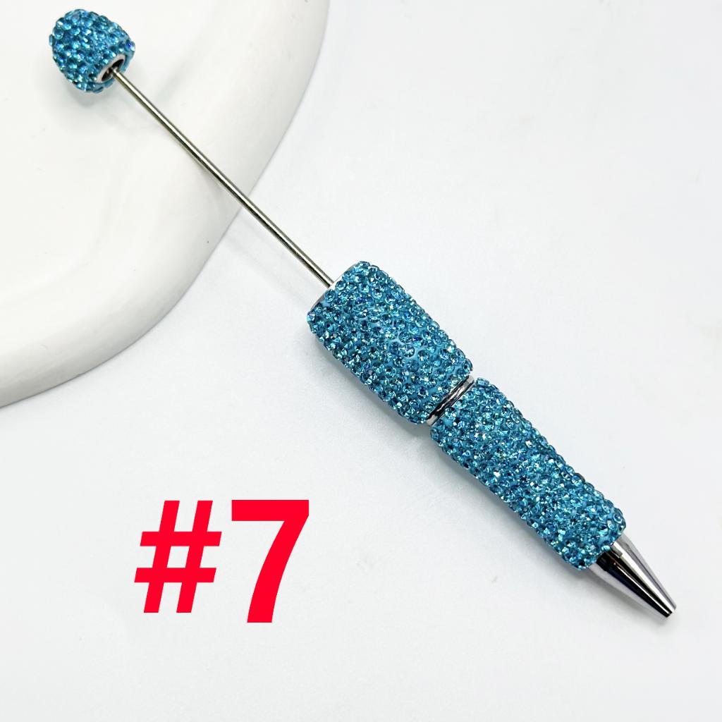 Beadable Pens with Clay Rhinestones Covered the Entire Pen