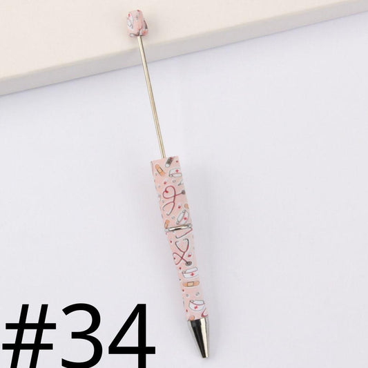 Pink Nurse  Printed Beadable Pens Number 34