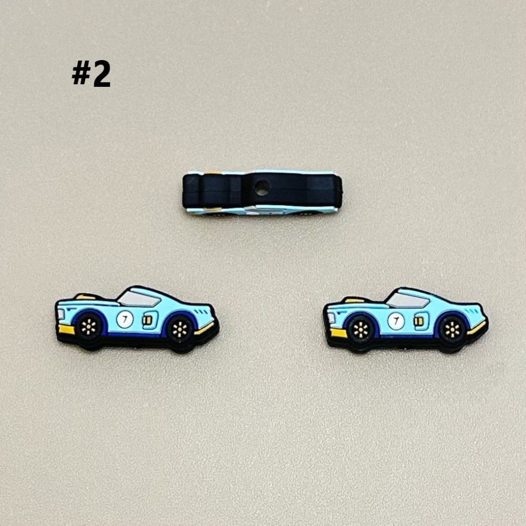 Mini Cute Racing Car Automobile Vehicle Silicone Focal Beads