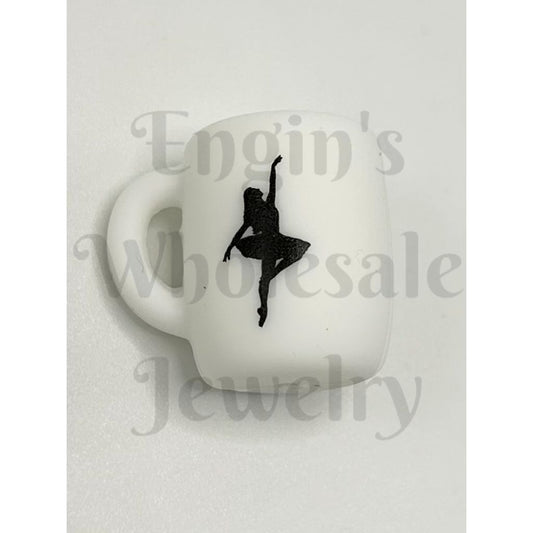 Dancing Ballet Cup Mug 3D Silicone Focal Beads