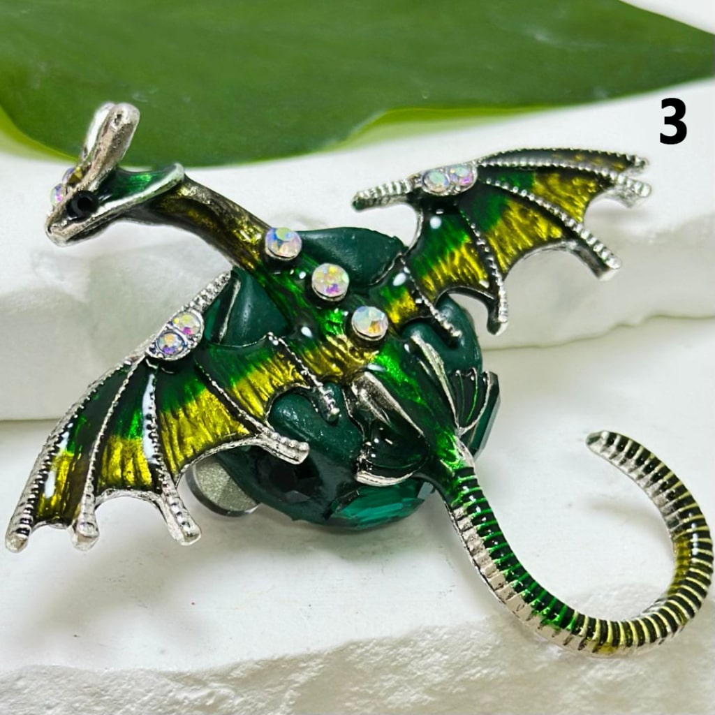 Exquisite Fancy Colorful Alloy Pterosaur Dragon with Mini AB Rhinestones White Pearls Hearts Butterflies Mini Flowers Clay Beads, Around 60*66MM