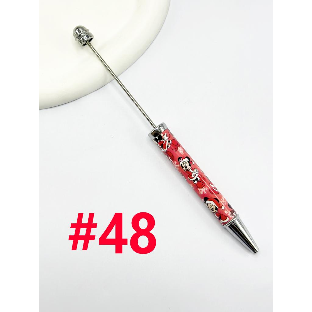 New Style DIY Plastic Beadable Pens with Cartoon Prints