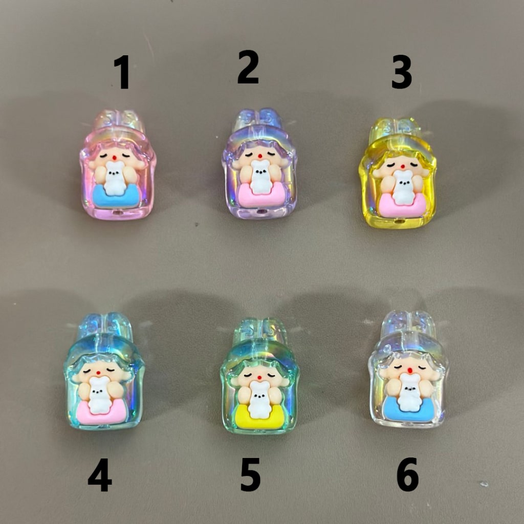 Bling Bling Colorful Clear Bunny Rabbit Acrylic Beads, Around 32*22MM, Please Read the Description