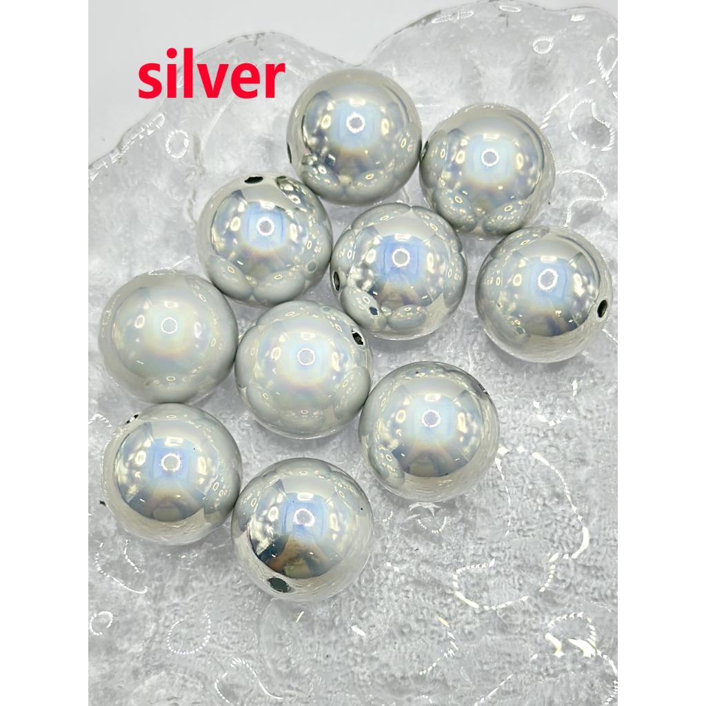 Glossy Metallic Acrylic Beads, 20mm, with Special Coating for High End Extra Reflection, Random Mix Color