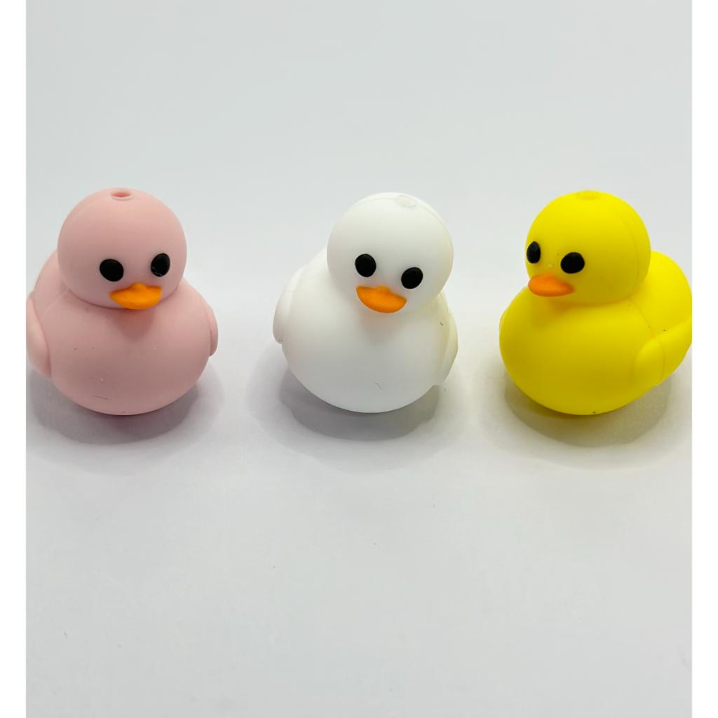 Cute Duckling 3D Silicone Focal Beads