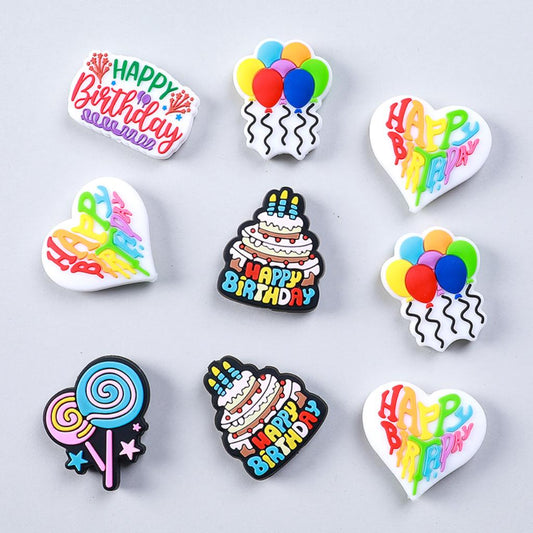 Happy Birthday Silicone Focal Beads