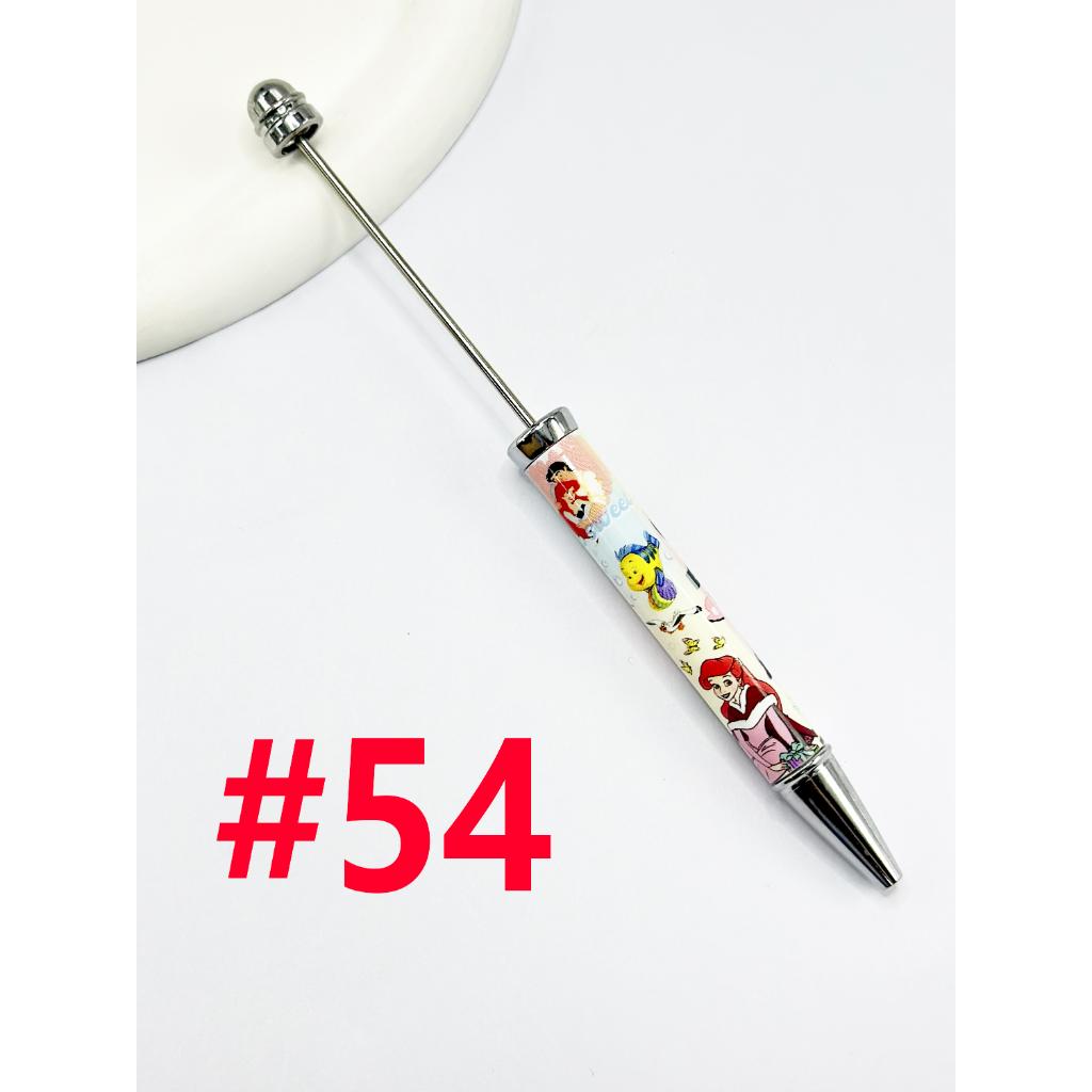 New Style DIY Plastic Beadable Pens with Cartoon Prints