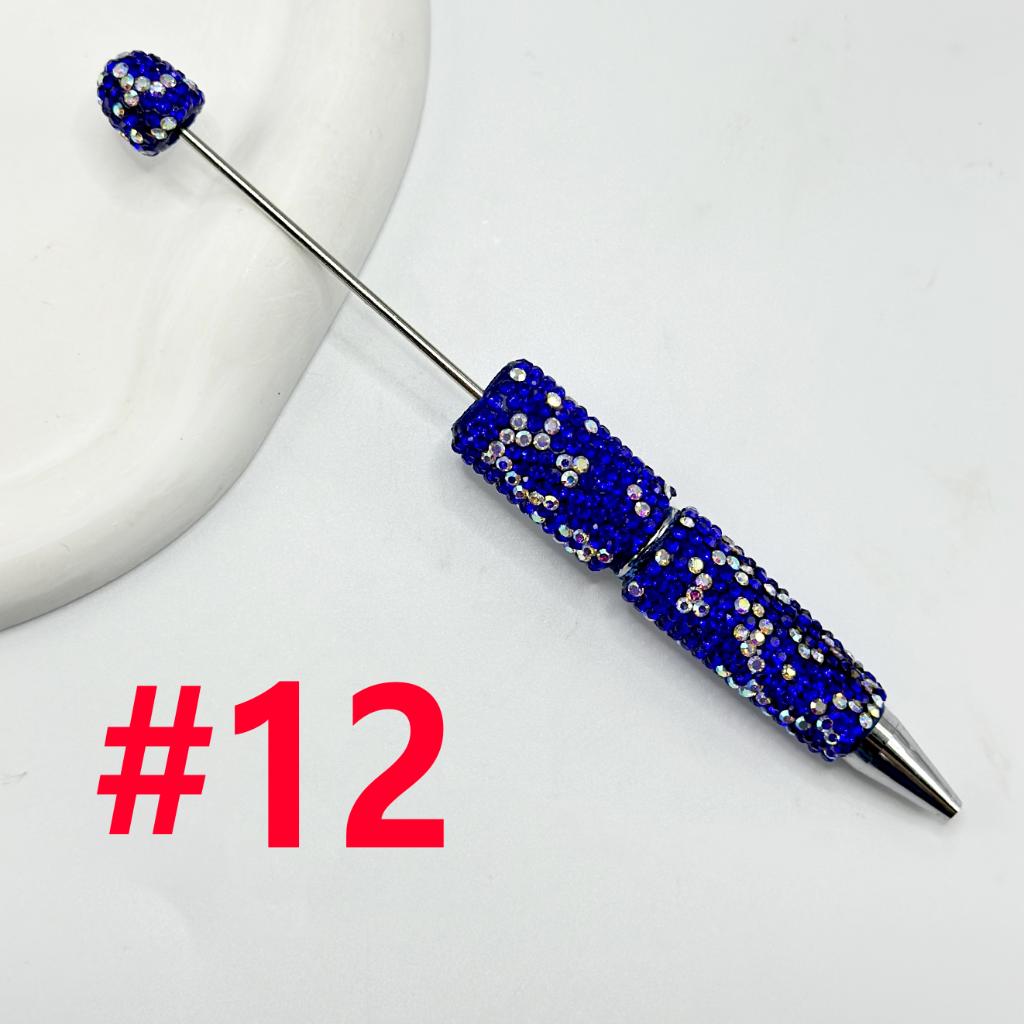 Beadable Pens with Clay Rhinestones Covered the Entire Pen