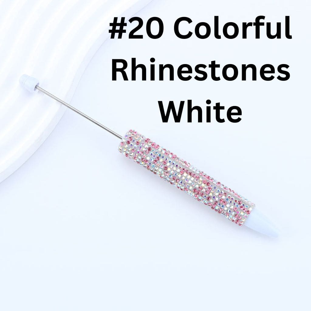 DIY Long Style Beadable Pen with Colorful Rhinestones in Solid Color, 168MM