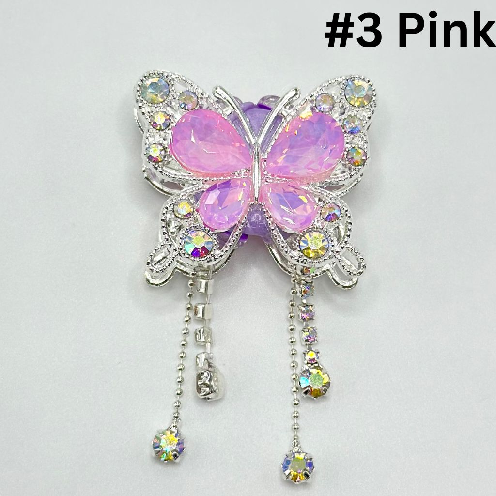 Bling Bling Butterfly Fancy Alloy Clay Beads with Rhinestones and Pendants Chains, 34MM by 40MM