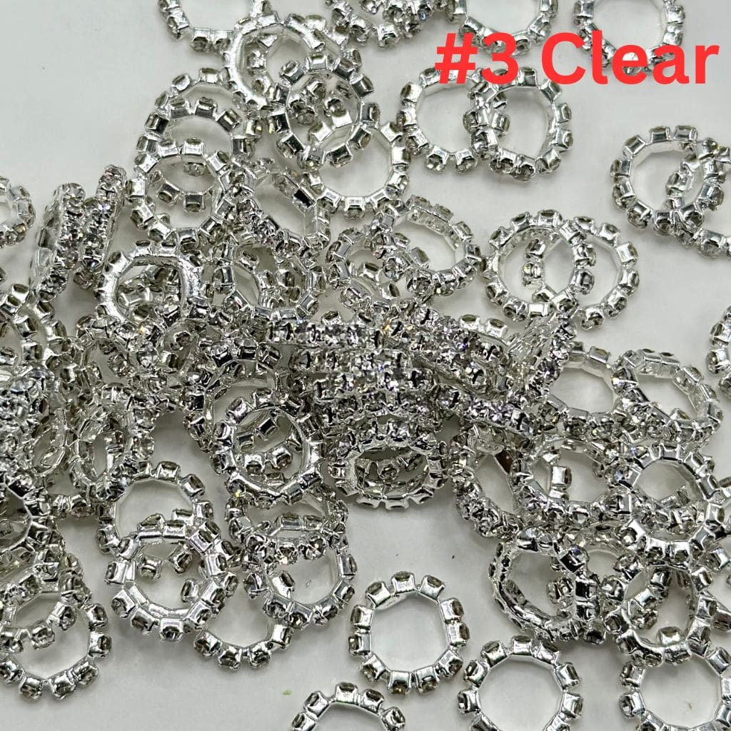 New Style Silver Spacer with Solid Color Rhinestones, 10MM