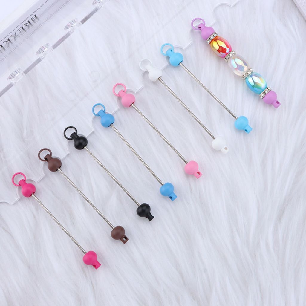 DIY Beadable Bar for Keychains in Solid Colors, Length 95MM, Please Read the Description