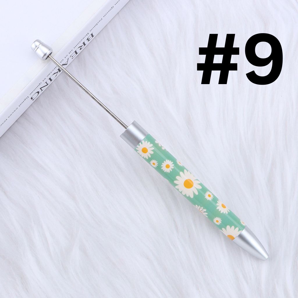 DIY Beadable Plastic Cute Sun Flowers Printed Pens, 167MM