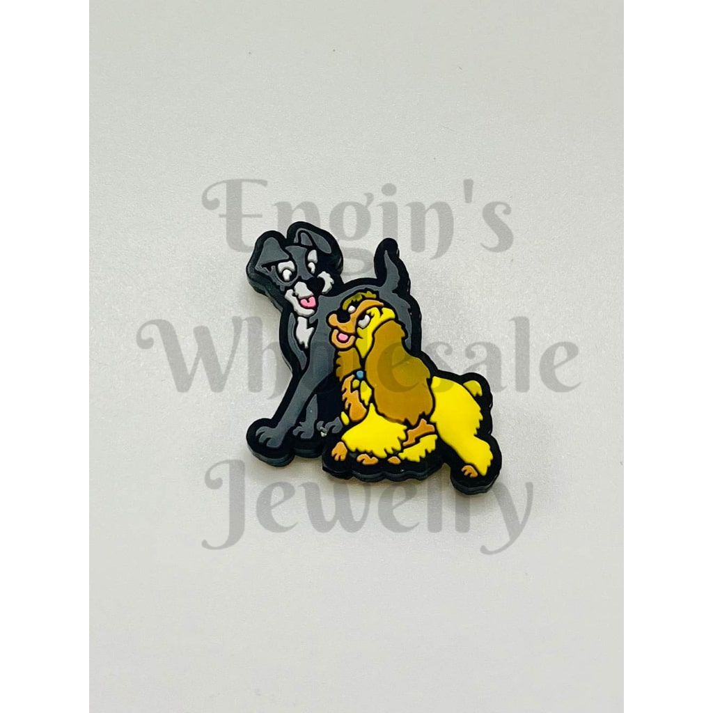 Cartoon Tram Dog Silicone Focal Beads