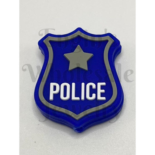 Police with Star Cop Silicone Focal Beads