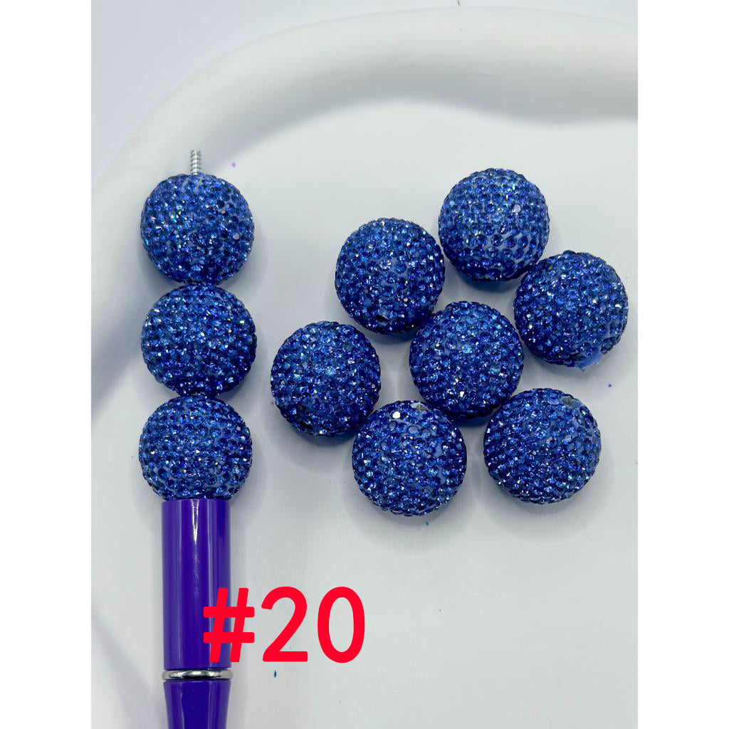 Clay Beads with Rhinestones, 20mm, Please Read Description