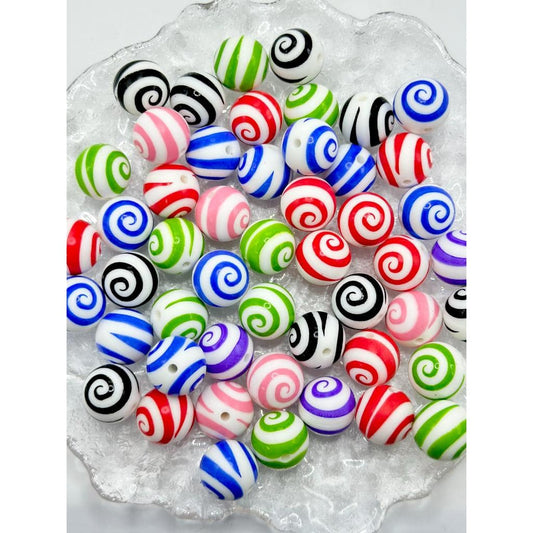 Lollypop Lollipop Printed Silicone Beads