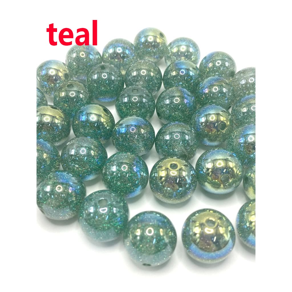 Extra Glossy Acrylic Beads with Double Glitter, High End Finish