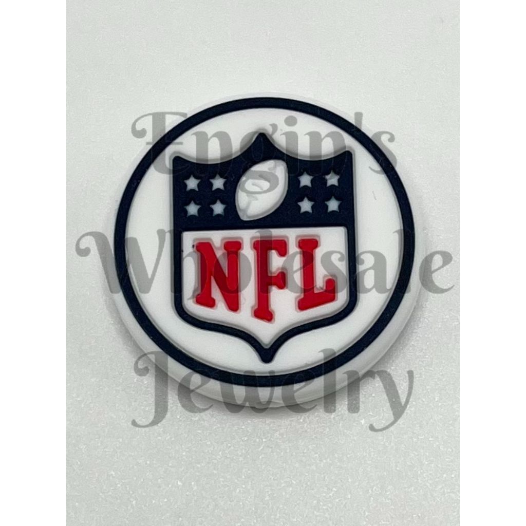 N F L Football Silicone Focal Beads