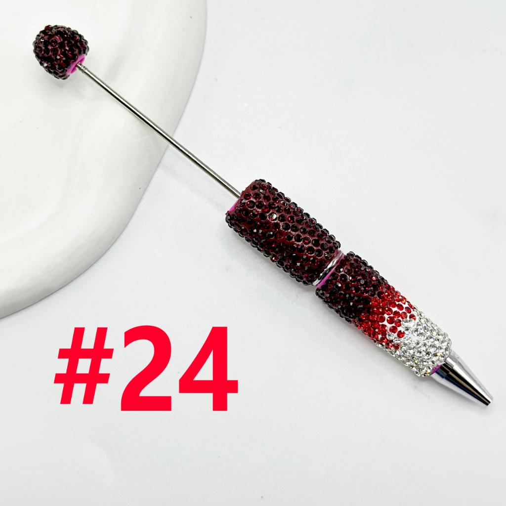 Beadable Pens with Clay Rhinestones Covered the Entire Pen