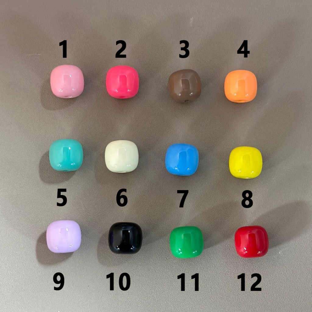 Solid Color Cylinder Shape Acrylic Beads, 14*16MM, Please Read the Description