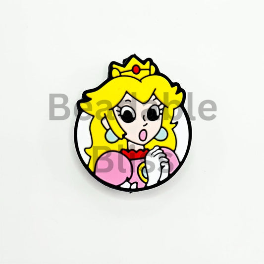 Beautiful Princess Peaoh with Blond Hair and Gold Crown Silicone Focal Beads