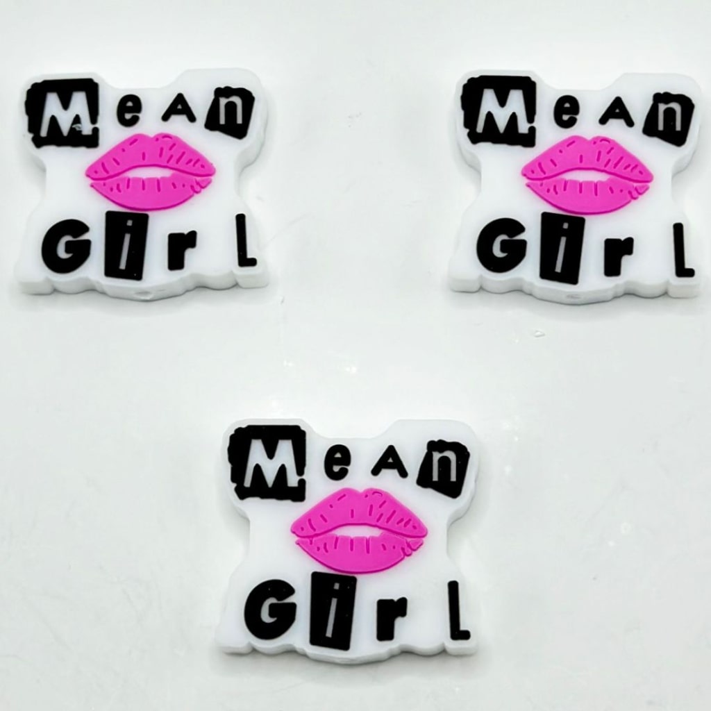 Mean Girl Rose Red Lip Mouth Silicone Focal Beads