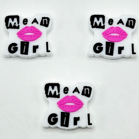 Mean Girl Rose Red Lip Mouth Silicone Focal Beads