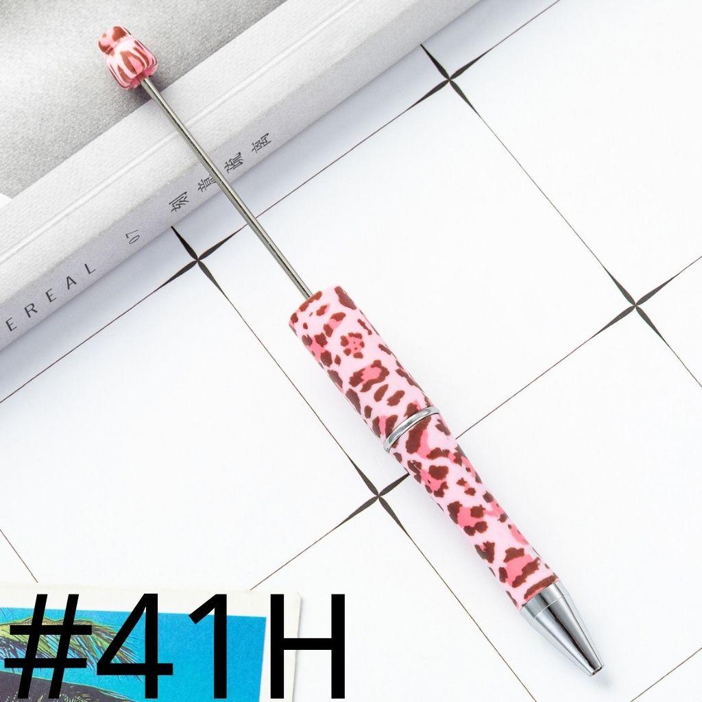 Pink and Red Cheetah Printed Beadable Pens Number 41H