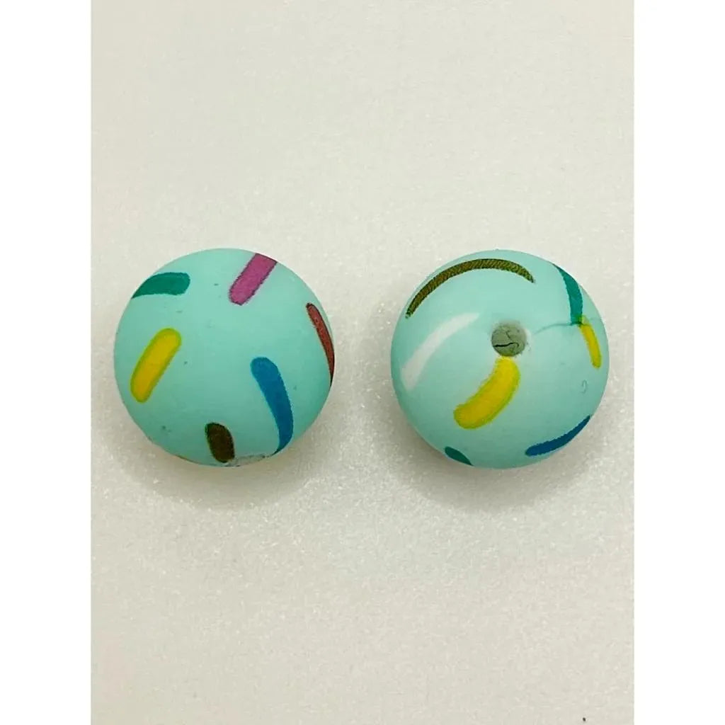 Printed Silicone Beads 15 mm