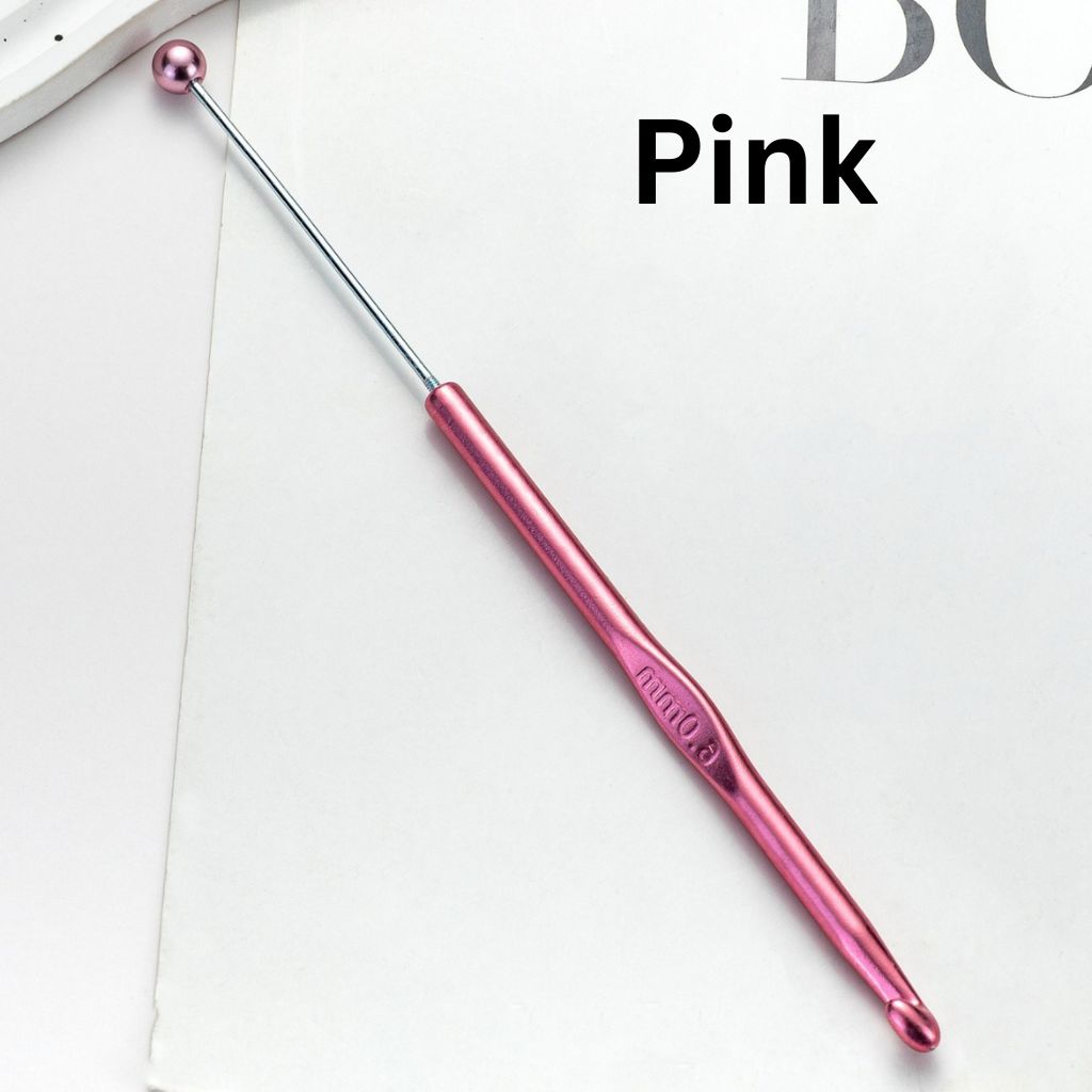 Beading Needle, Beadable Metal Crochet Needle for DIY, Beaded Knitting Tool, 184*6MM