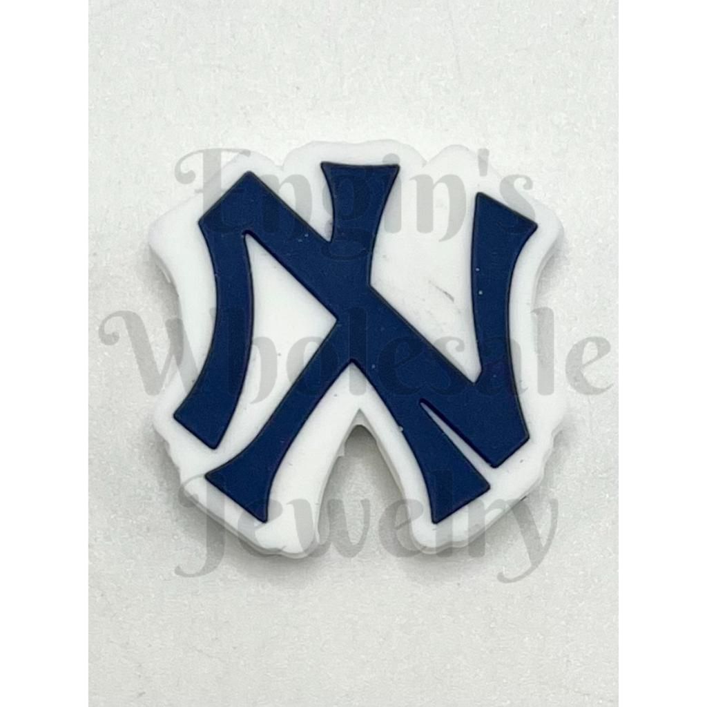 New Yor Yankee Baseball Game Sport Match MLB Silicone Focal Beads