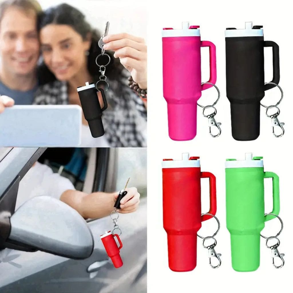 Mini Tumbler Chapstick Holder, Tumbler Keychain Chapstick Holder, Size 10*5*3cm