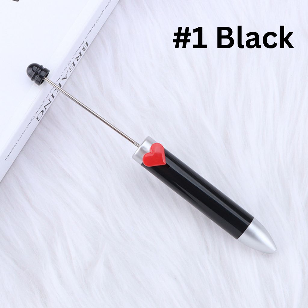 New Style DIY Beadable Pen with 7-Color Refills in Solid Color, 155MM