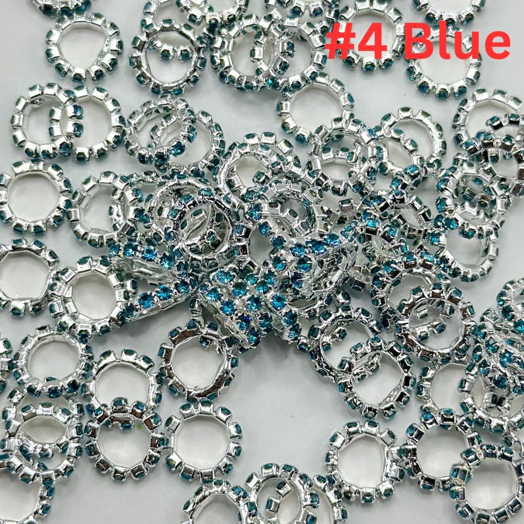 New Style Silver Spacer with Solid Color Rhinestones, 10MM