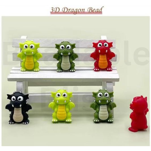 3D Multi-Color Cute Dinosaurs Monsters Silicone Focal Beads