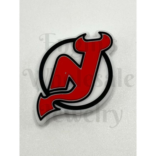 NJ Devils Ice Hockey Silicone Focal Beads