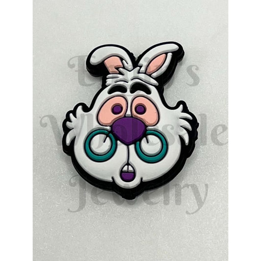 Cartoon Alice White Rabbit Silicone Focal Beads