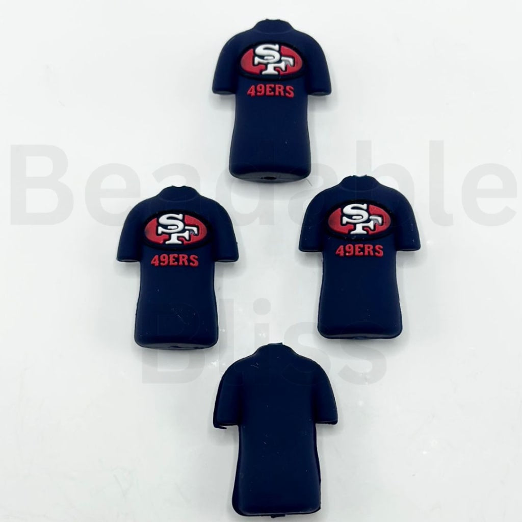 USA America Football Team Shirt Jersey Uniform Kansas Chie Dallas Cowbo San Francisco 49e Denver Bronc New Orleans Sain Chicago Bea Las Vegas Raide Silicone Focal Beads