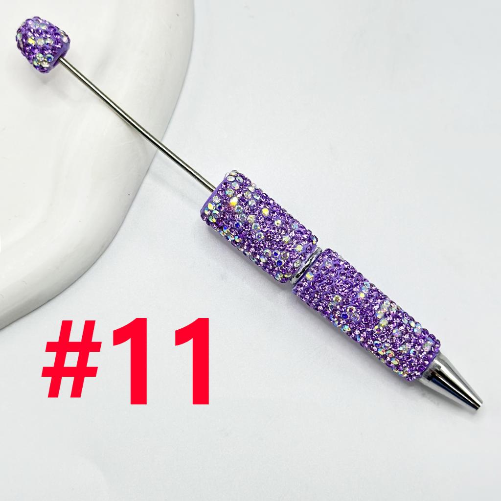 Beadable Pens with Clay Rhinestones Covered the Entire Pen