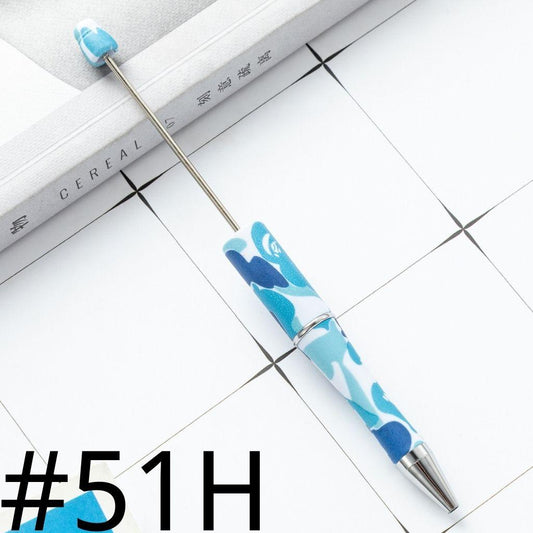 Blue and White Camouflage Printed Beadable Pens Number 51H