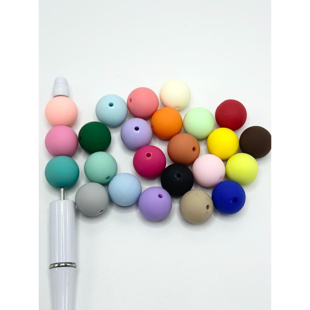 Rubber Paint Acrylic Beads, 16mm, AJ