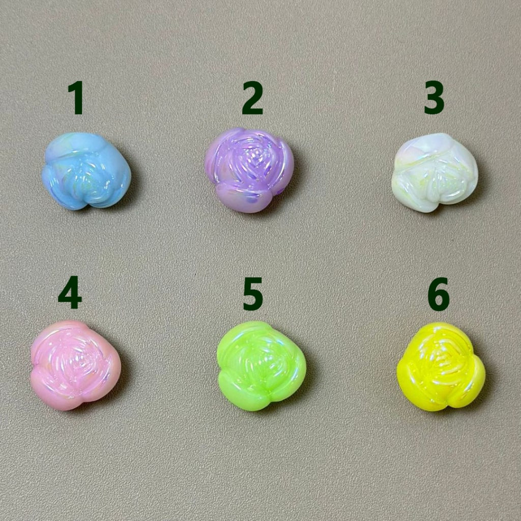 UV Finish Glossy Colorful Rose Flower Acrylic Beads, Around 20MM,  Please Read the Description