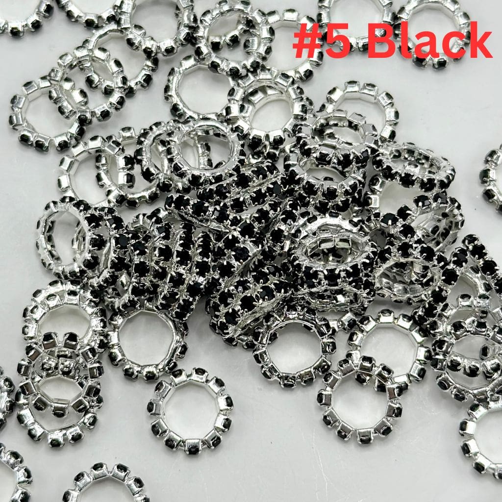 New Style Silver Spacer with Solid Color Rhinestones, 10MM