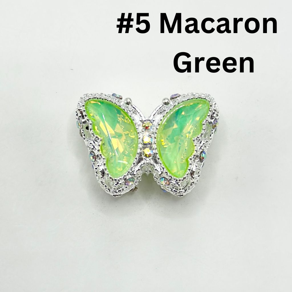 Fancy Alloy Metal Beads with Hollow Sparkling Rhinestone Butterfly, 20mm by 28mm